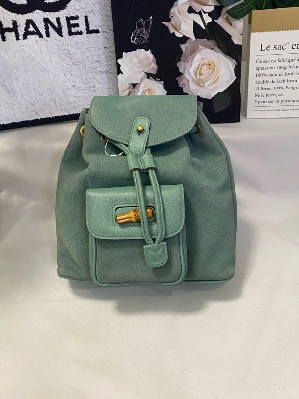 95新 GUCCI/古驰 兔兔奢/古驰竹节双肩240203040-9