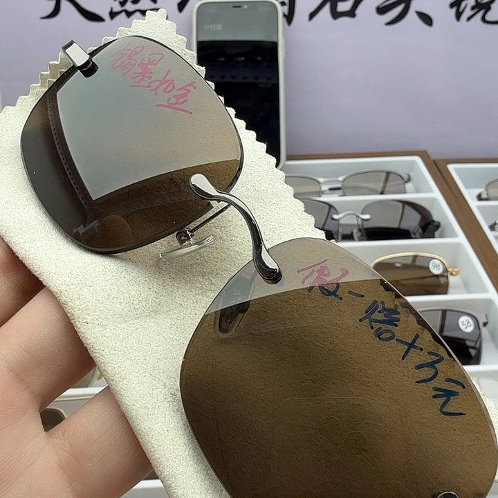 无框款天然水晶石头镜，假一赔十万元