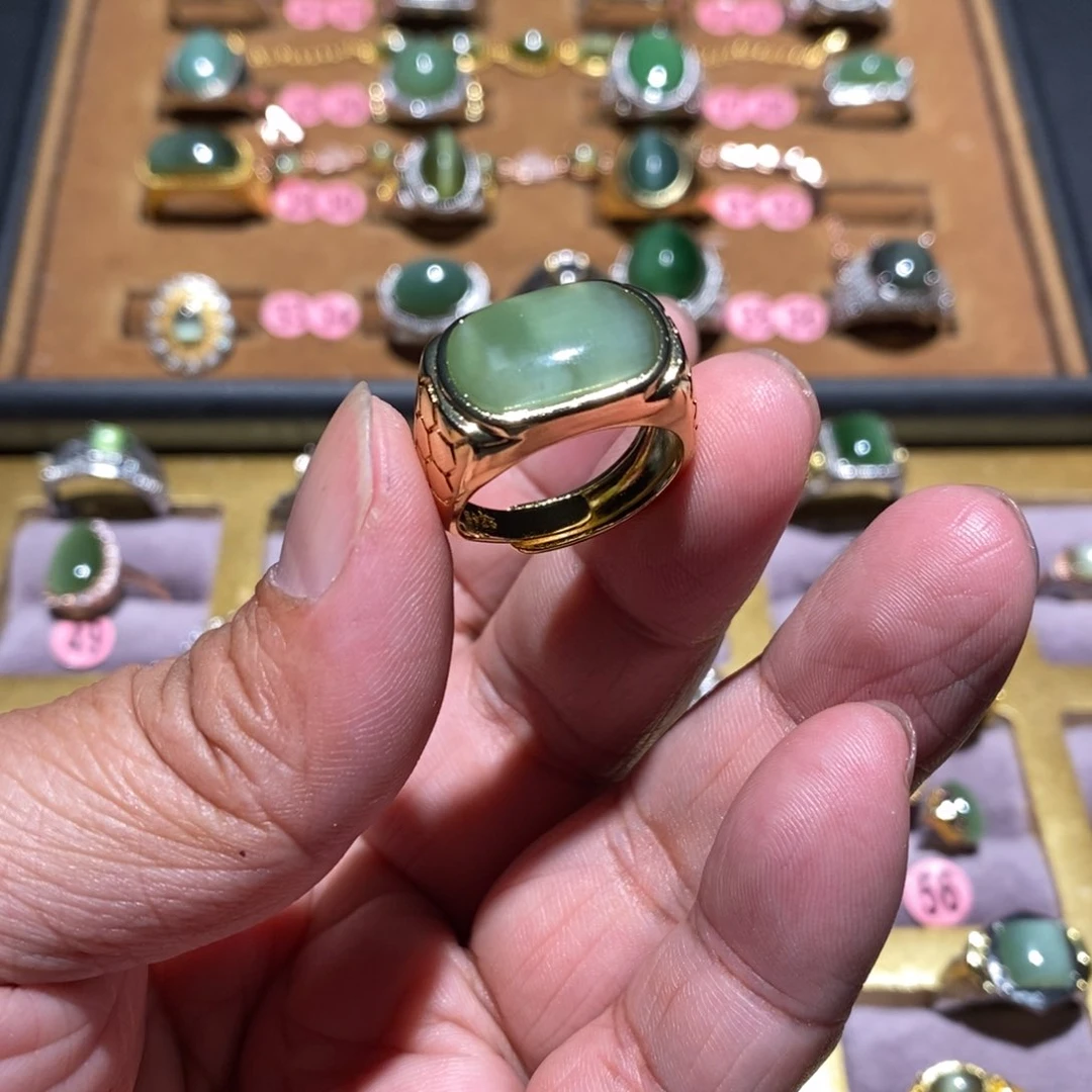 和田玉（碧玉）戒指未镶嵌