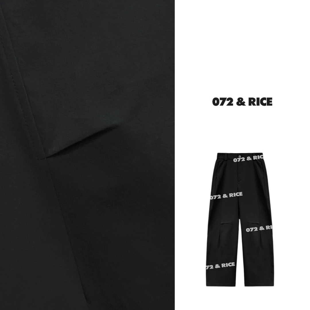 072 & RICE【曙光裤】夏季休闲橡筋腰弯刀长裤 N-32FC01