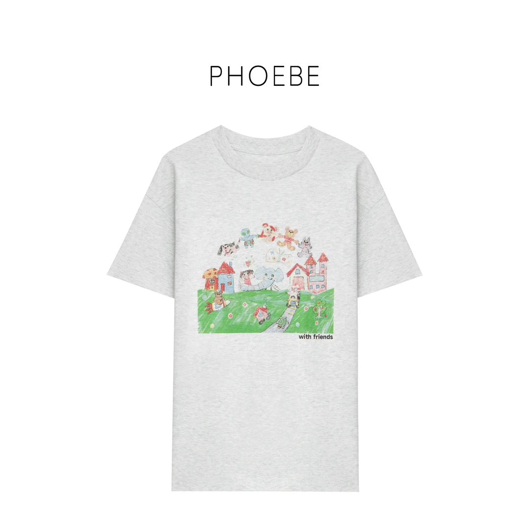 【朋友T】PHOEBE叶姐 新款创意短袖T恤J5031427C