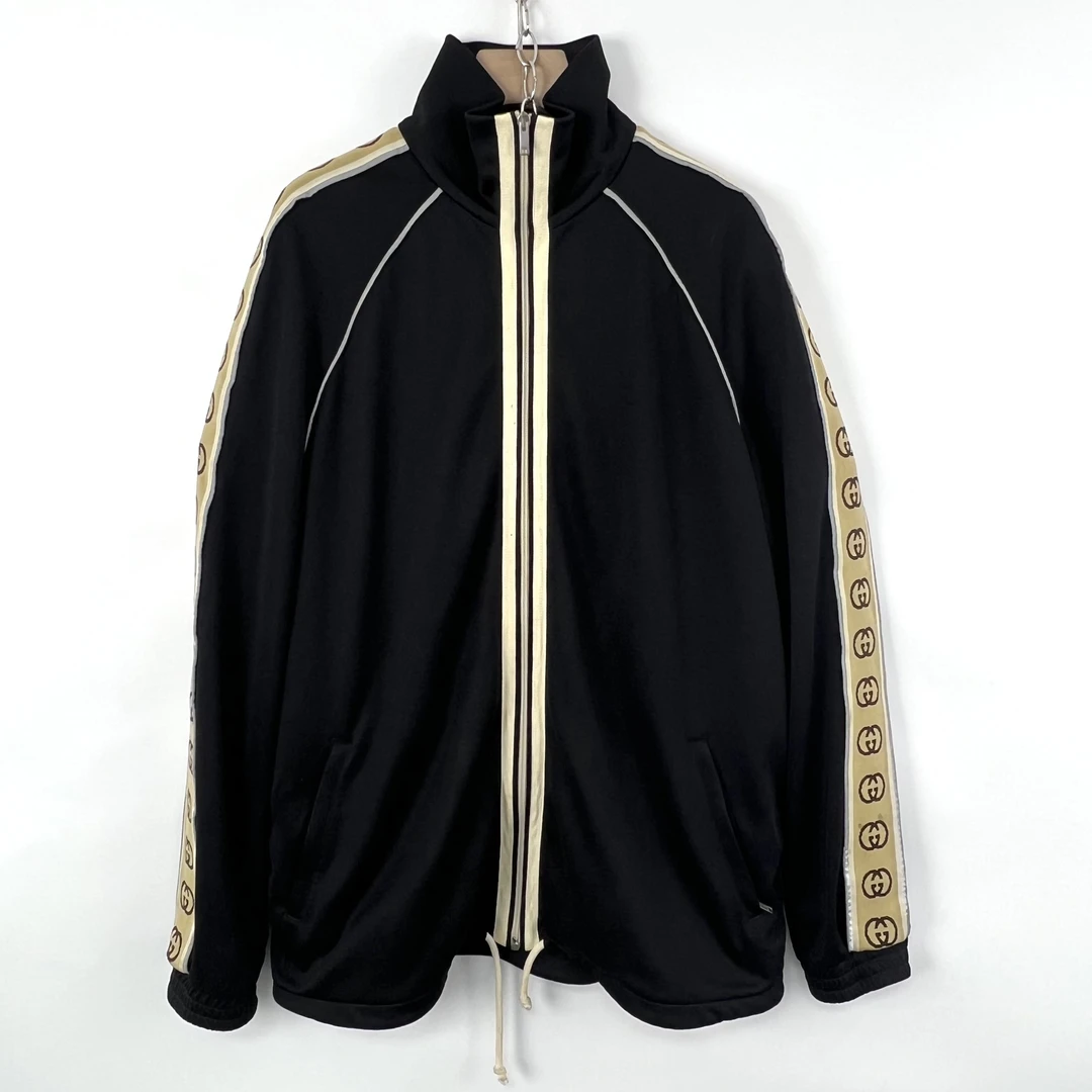 95新 GUCCI/古驰 3xl/侧袖Logo条纹休闲长袖夹克外套/如图/09234