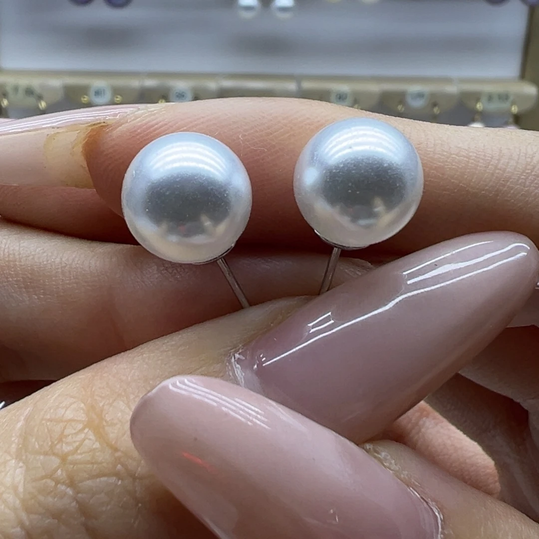 银S925镶嵌耳饰淡水珍珠