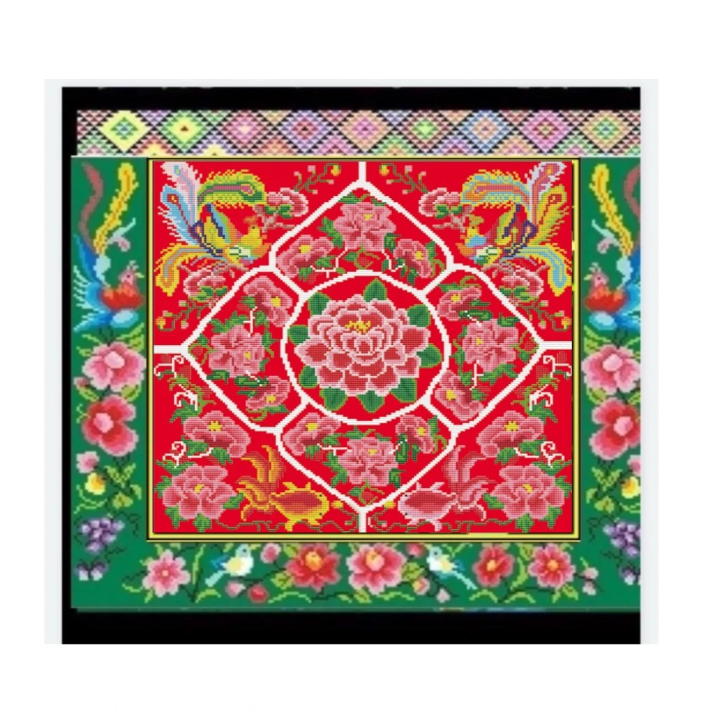 3件套装之一品绣庄青苹果背带满绣