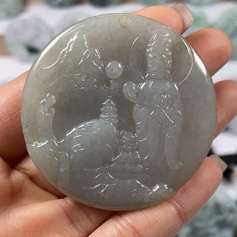 翡翠颈饰未镶嵌观音福利