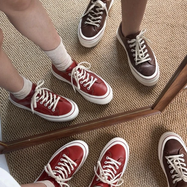 【GUIDI&GD马皮板鞋】水洗工艺百搭休闲鞋防滑细带马皮女鞋25618-1