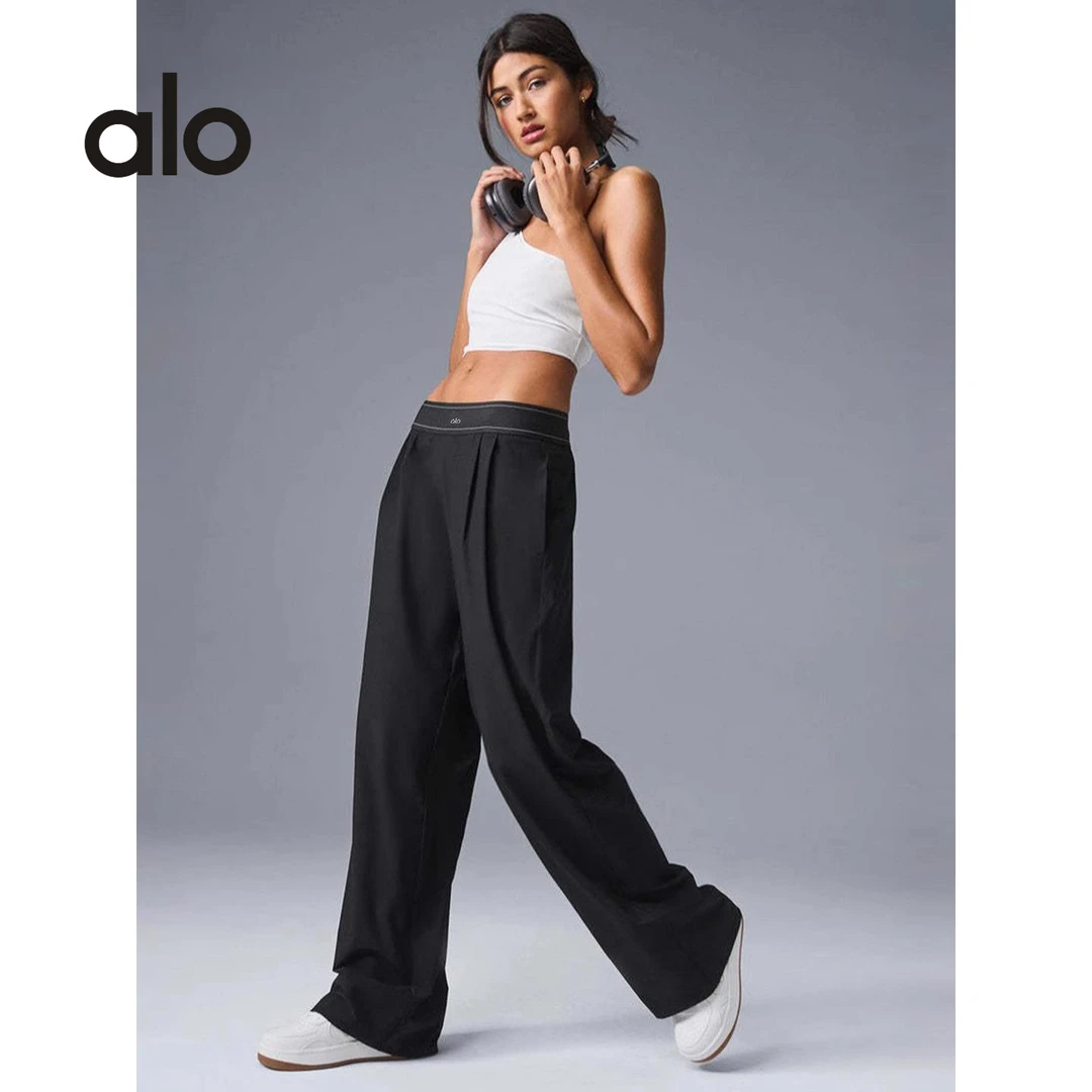 ALO普拉提瑜伽裤女高腰宽松休闲健身长裤户外跑步运动裤外穿