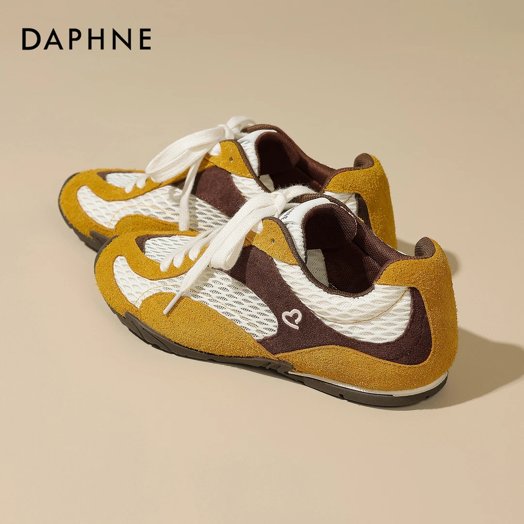 达芙妮新款韩系德训鞋女2025夏季网面透气薄款复古休闲阿甘鞋女鞋