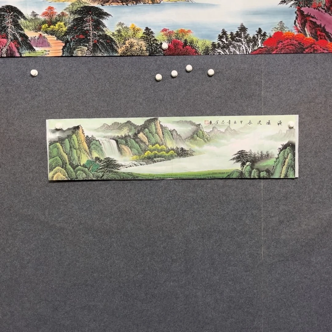 国画四尺对开山水一幅