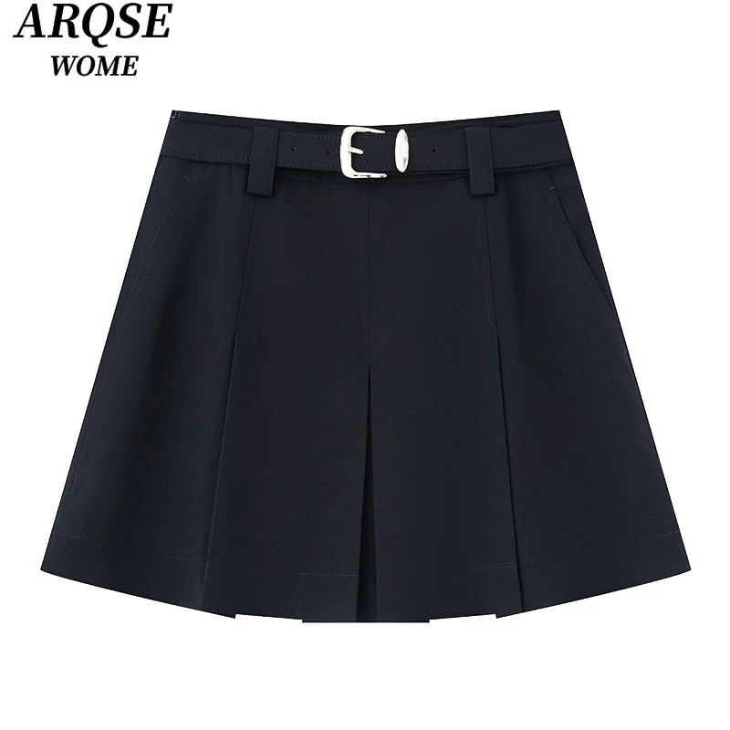 【艾家商场同款】2025夏季新款百搭显瘦高腰百褶半身裙女3534