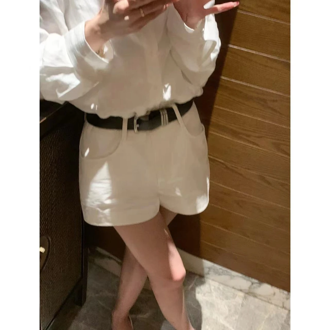 徐秋阳  纯白短裤  百搭舒适显瘦纯色夏季新款短裤