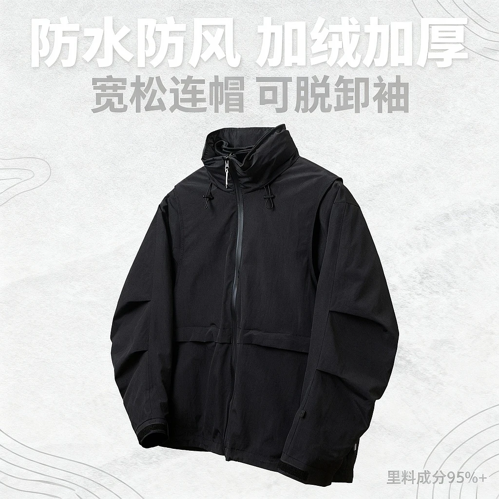 0588三合一户外厚男士休闲防水防风冲锋衣外套