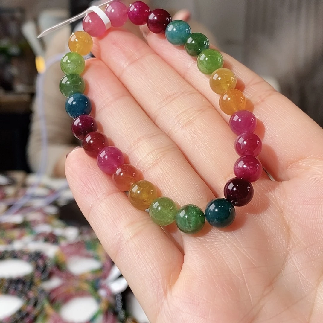 未镶嵌手链碧玺G2465070单圈颜色微差