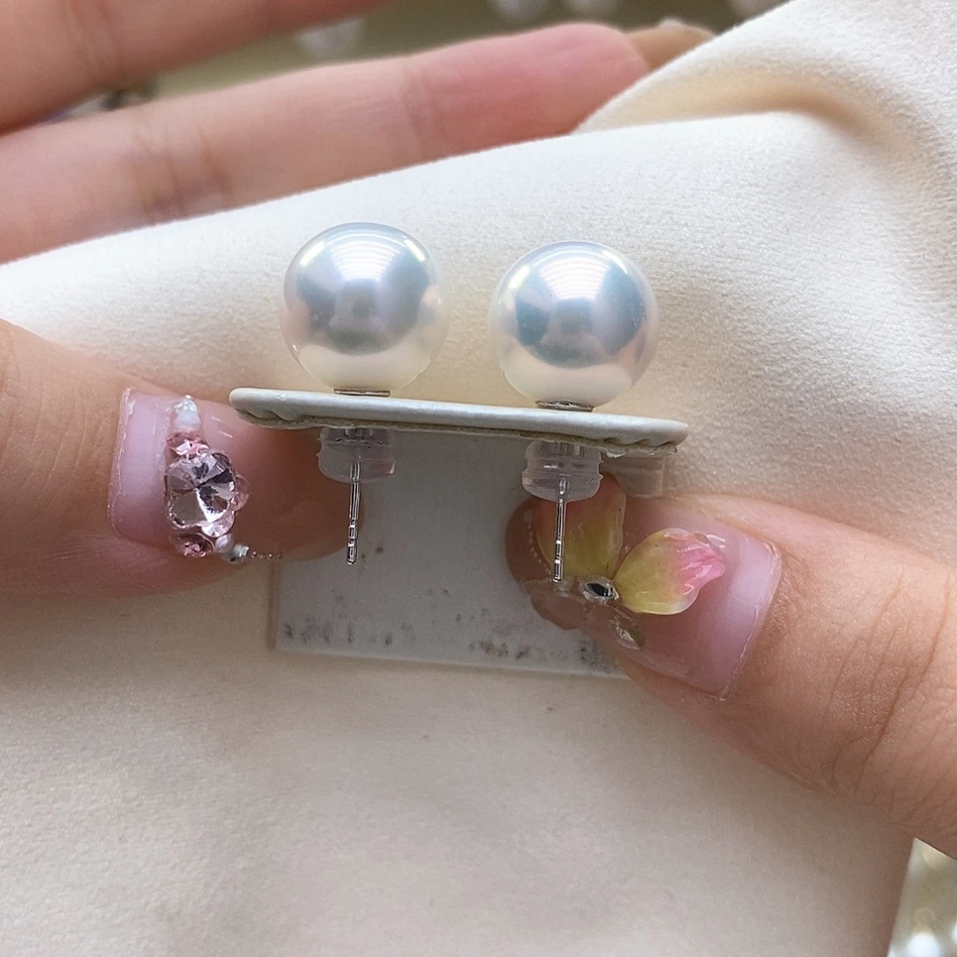 银S925镶嵌耳饰淡水珍珠
