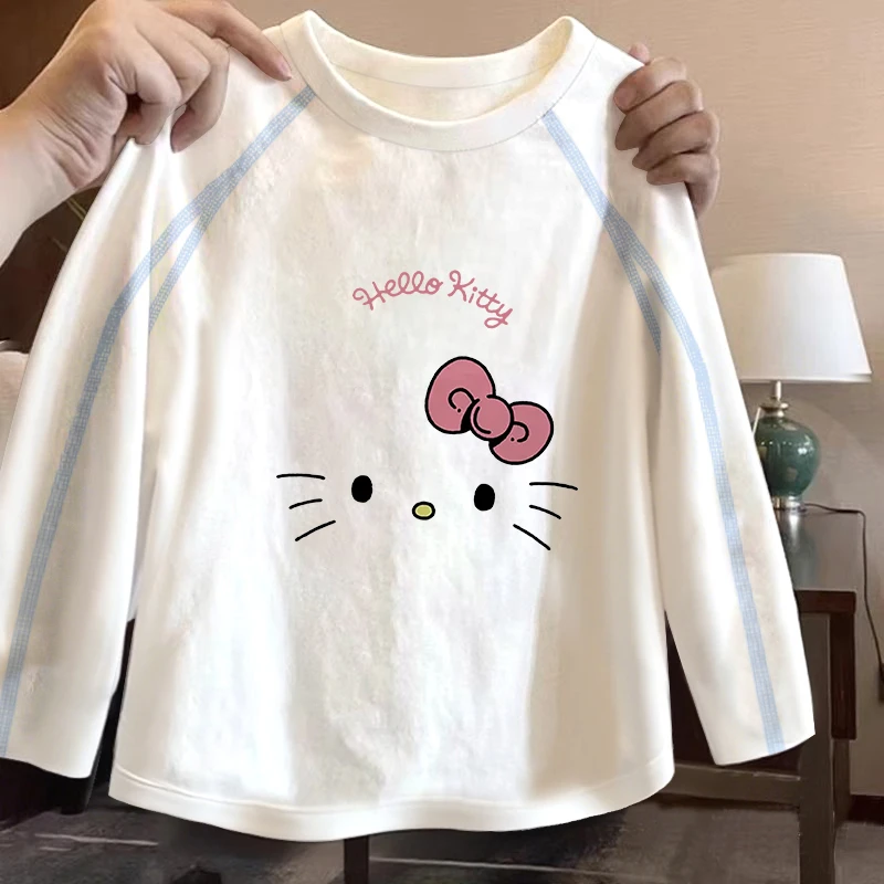 女童t恤长袖春秋纯棉2025新款洋气儿童中大童打底衫上衣秋衣内搭