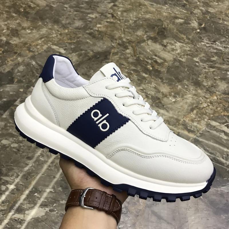 真皮男鞋2025秋季新款时尚百搭透气厚底休闲皮鞋轻便舒适运动潮鞋