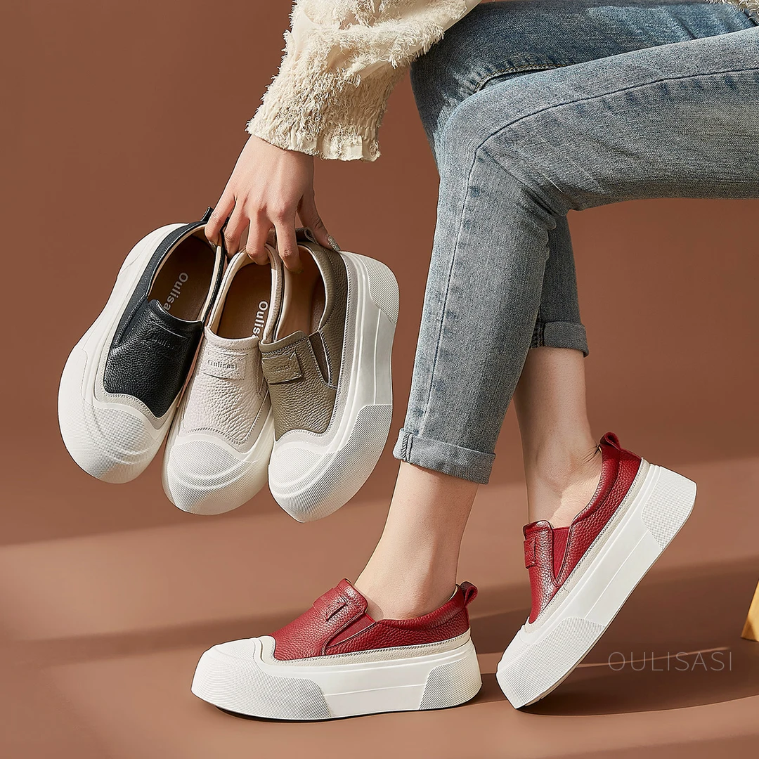 OL532 头层牛皮2025年春季新款休闲板鞋复古百搭时尚系带板鞋