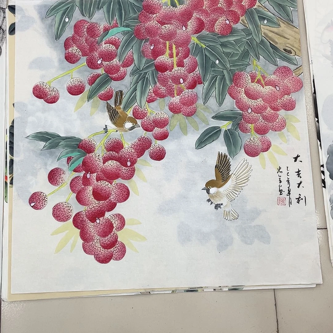 国画纯手绘山水花鸟