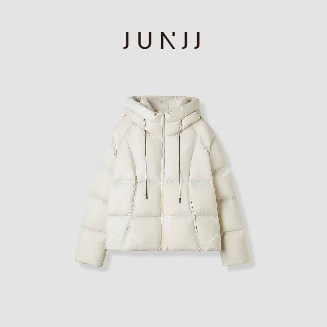 杰瑞【梦之巴黎】90白鸭绒女短款新款云朵泡芙连帽冬装外套