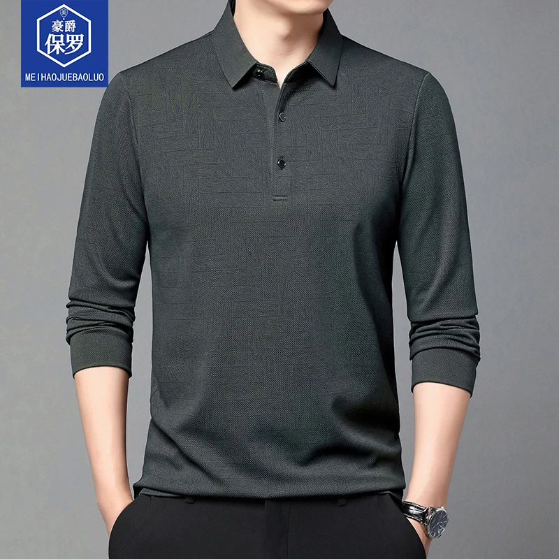【璐璐专属】豪爵保罗秋季新款长袖翻领Polo衫商务透气T恤862602