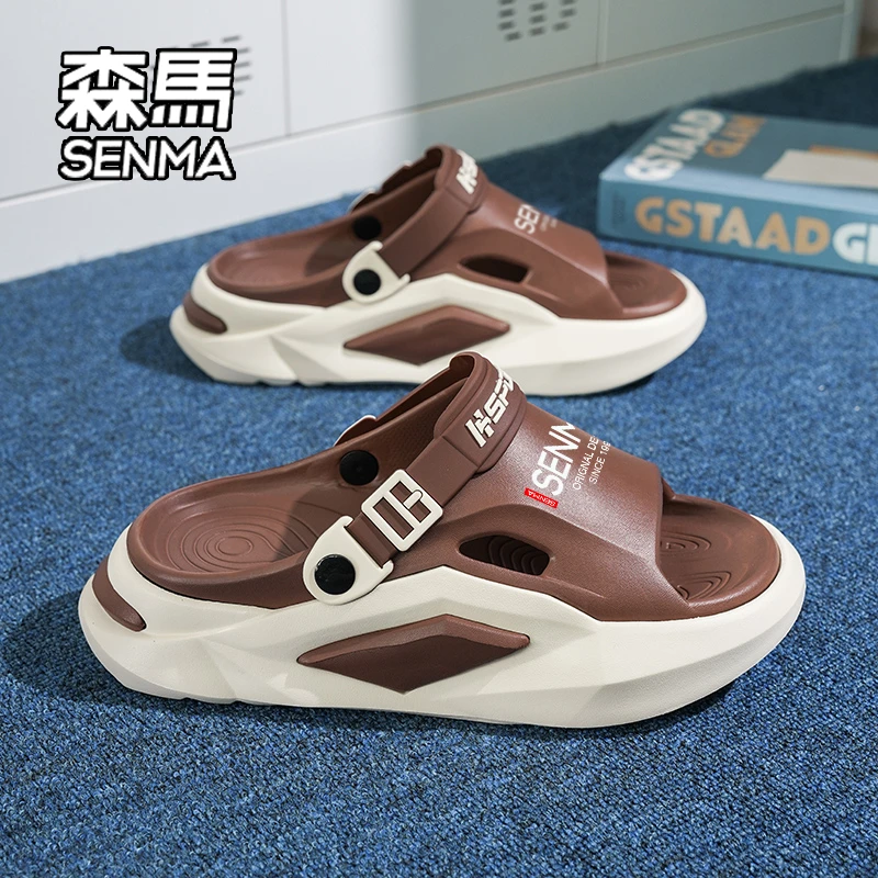 SENMA/森马拖鞋男夏季外穿潮流新款两用开车厚底增高防滑耐磨凉拖商品图
