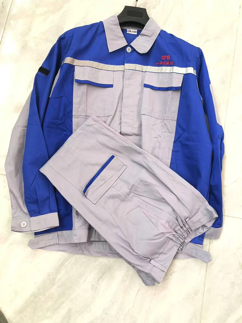 春秋款拼色长袖工地反光条工作工装制服秋季工装套装