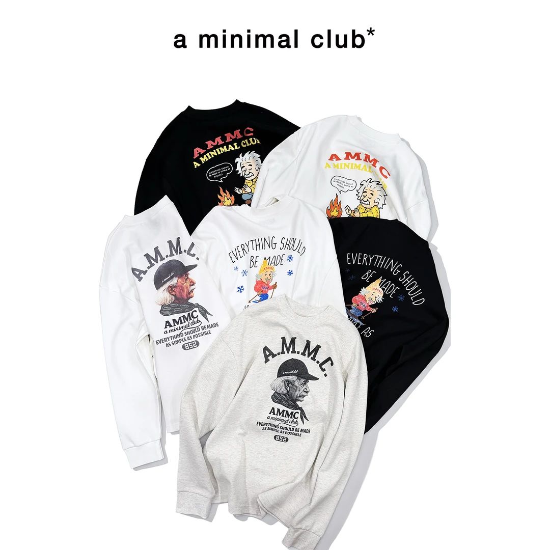 a minimal club印花磨毛长袖T恤【远红外发热】抑菌防螨AM5BTL08-10