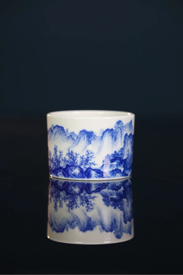 寻山晓隐 江山行旅图容天杯