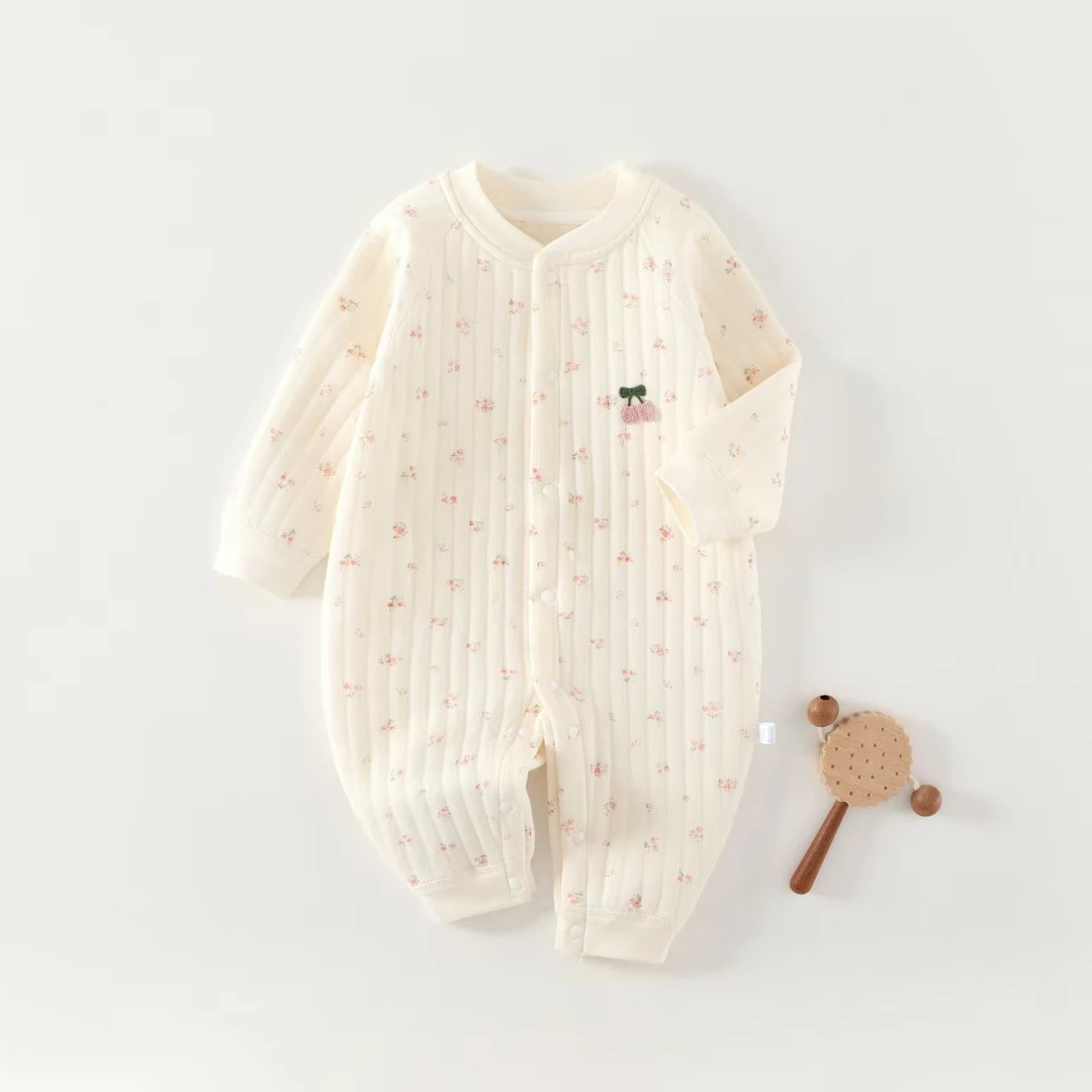 婴儿连体衣a类秋冬夹棉保暖衣服爬服哈衣宝宝婴儿外出服新生儿