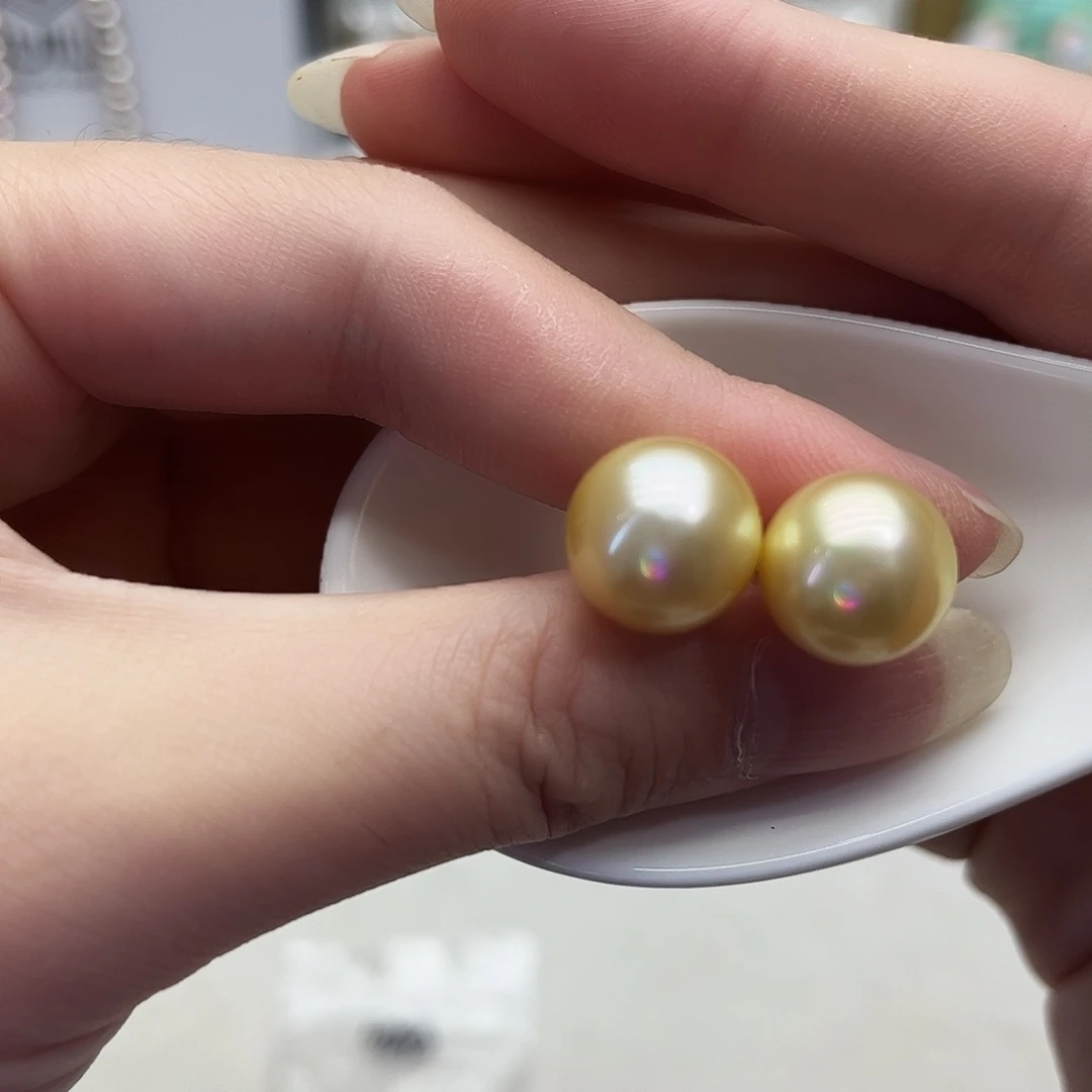 银S925镶嵌耳饰海水珍珠