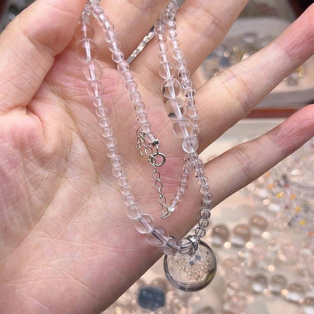 20mm白水晶项链未镶嵌水晶