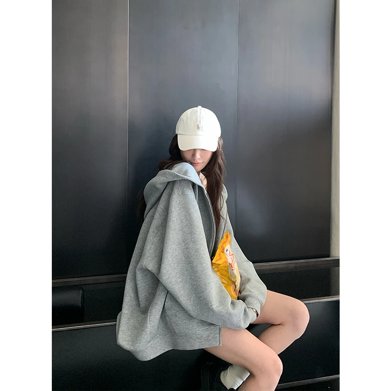 SKK7.9号20点 慵懒速成 320G空气层廓形宽松拉链卫衣外套慵懒风