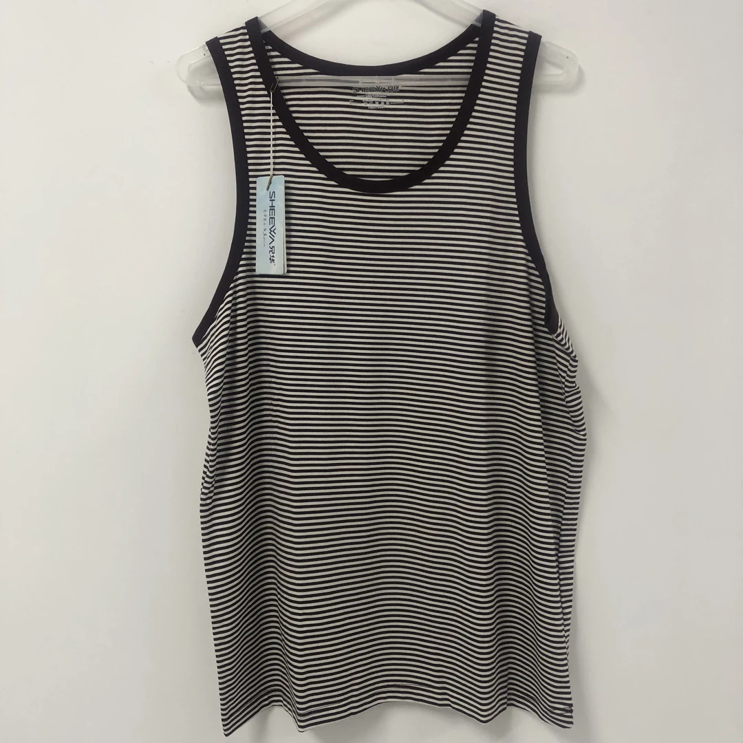 A夏季男士色织木代尔条纹背心61125