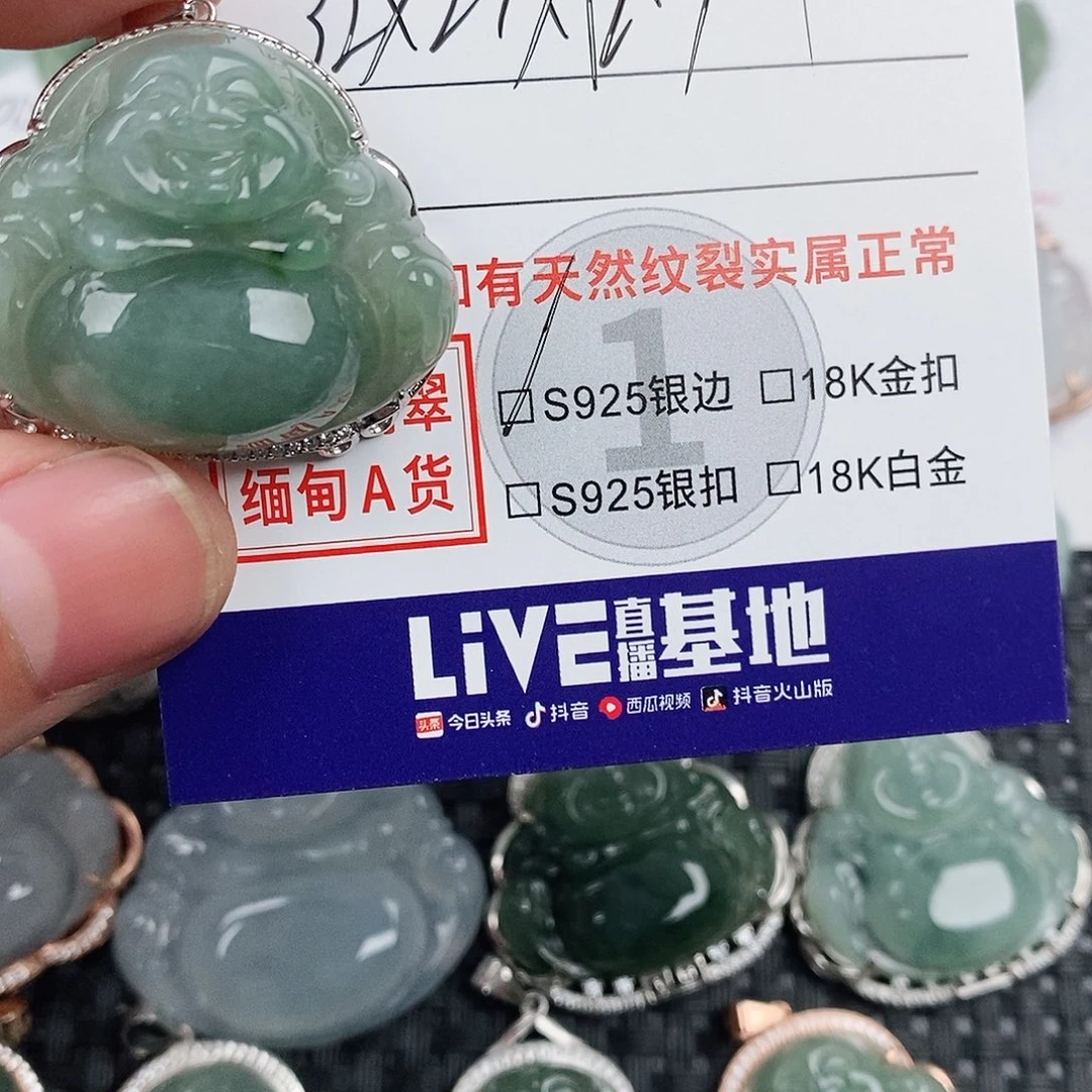 翡翠银S925镶嵌颈饰