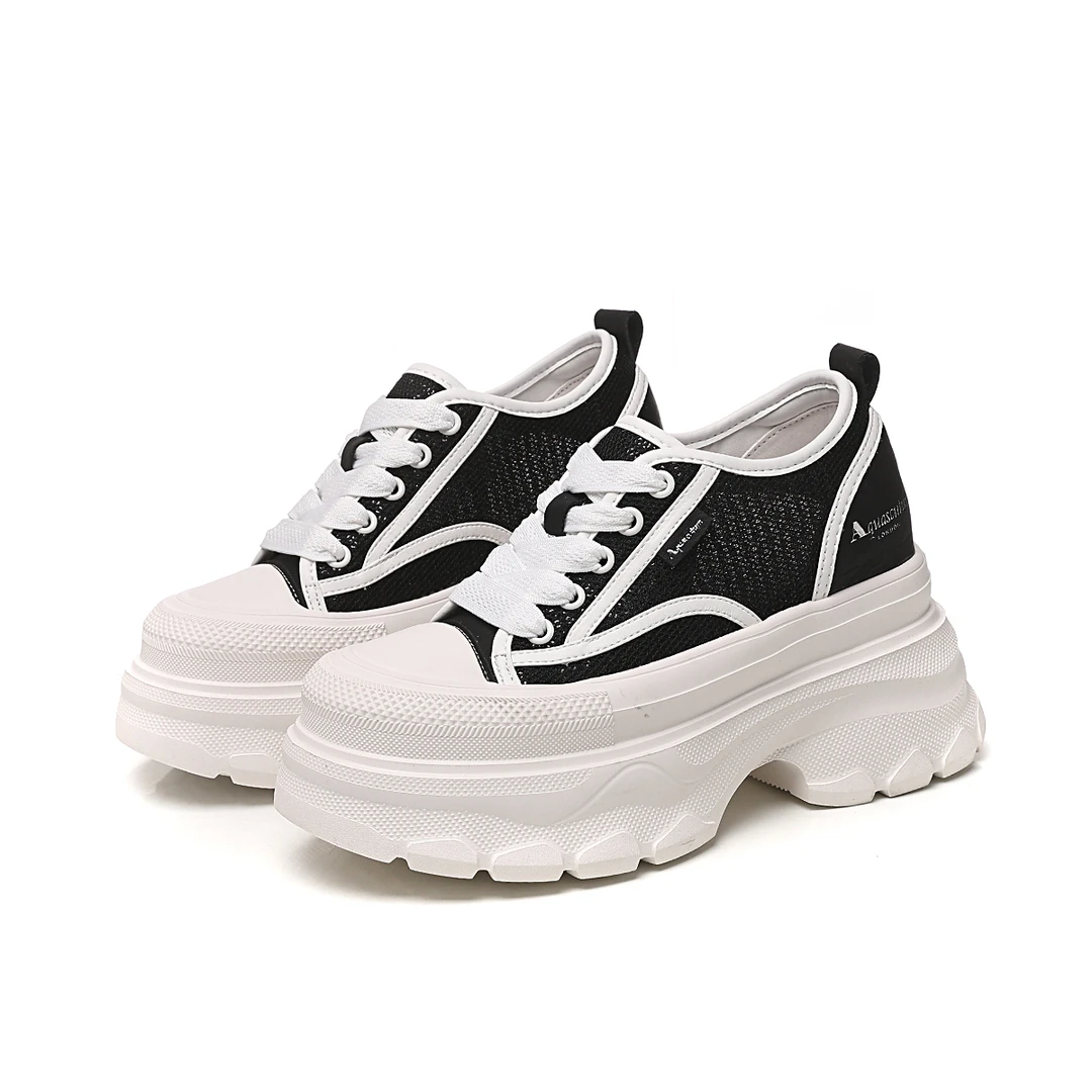 增高9CM2025夏季新款女鞋时尚百搭厚底小个子休闲透气小白鞋1851