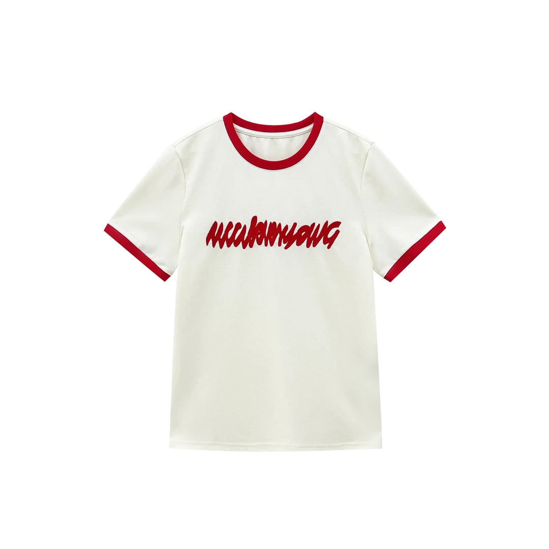 新款小众设计款圆领T恤夏季ol夏款90960