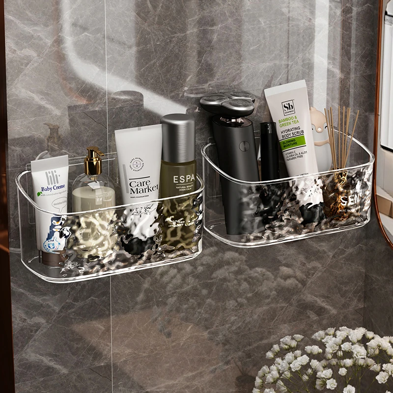 卫生间置物架免打孔厕所洗手洗漱台浴室化妆品墙上壁挂式收纳盒子