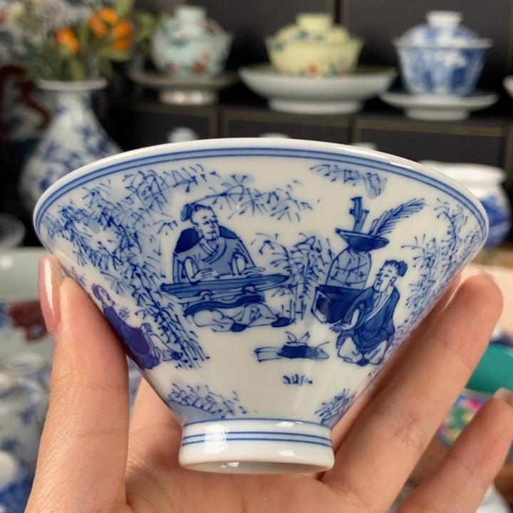 杯折葵非器竹林七贤斗笠杯