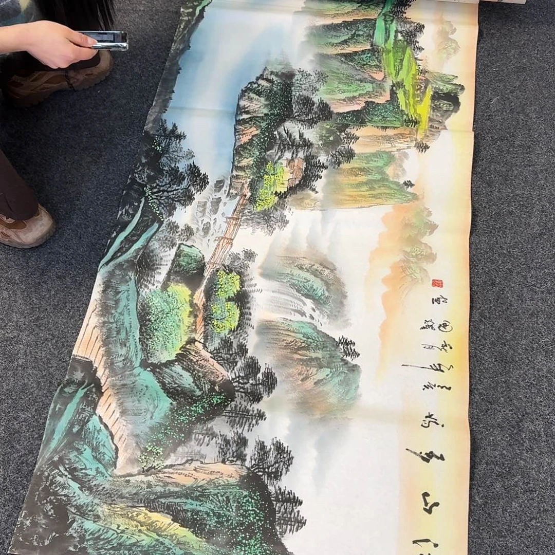 纯手绘国画作品好看小六尺