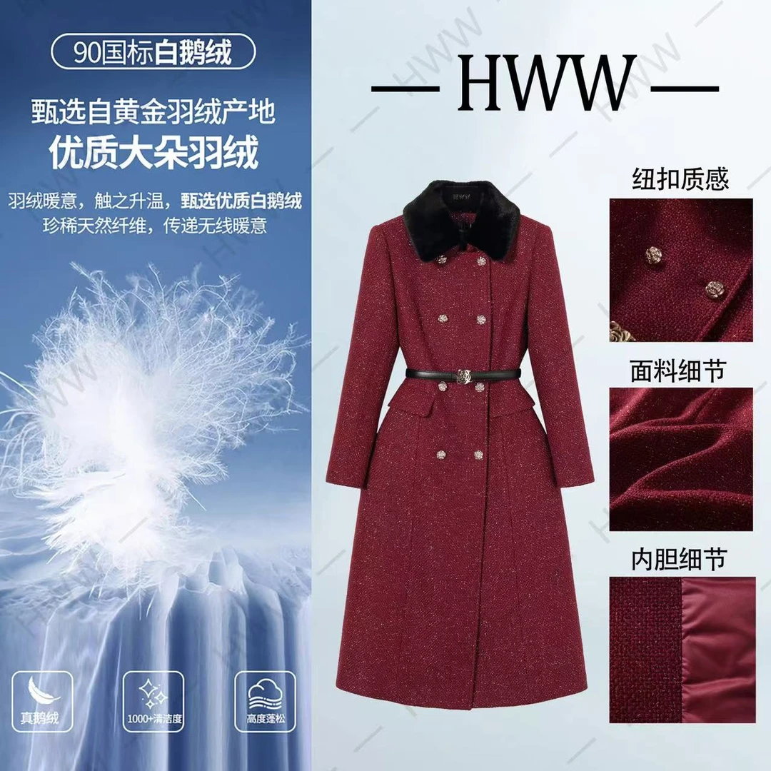 HWW90白鹅绒(袖子也加绒)时尚设计师轻奢鹅绒服DHZFF407971