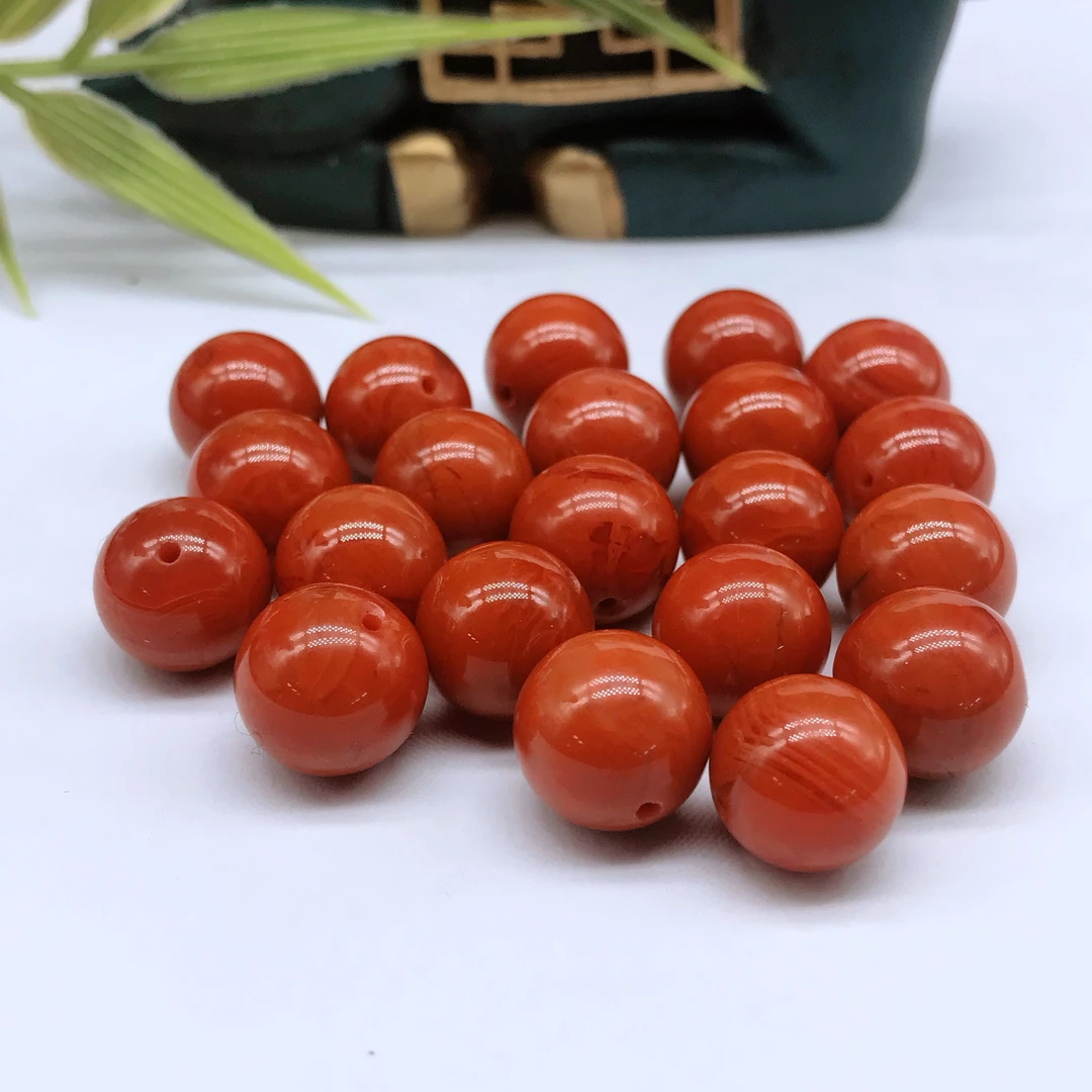 【领源】南红四川瓦西精美时尚火焰纹单珠15mm（多样式发其一）