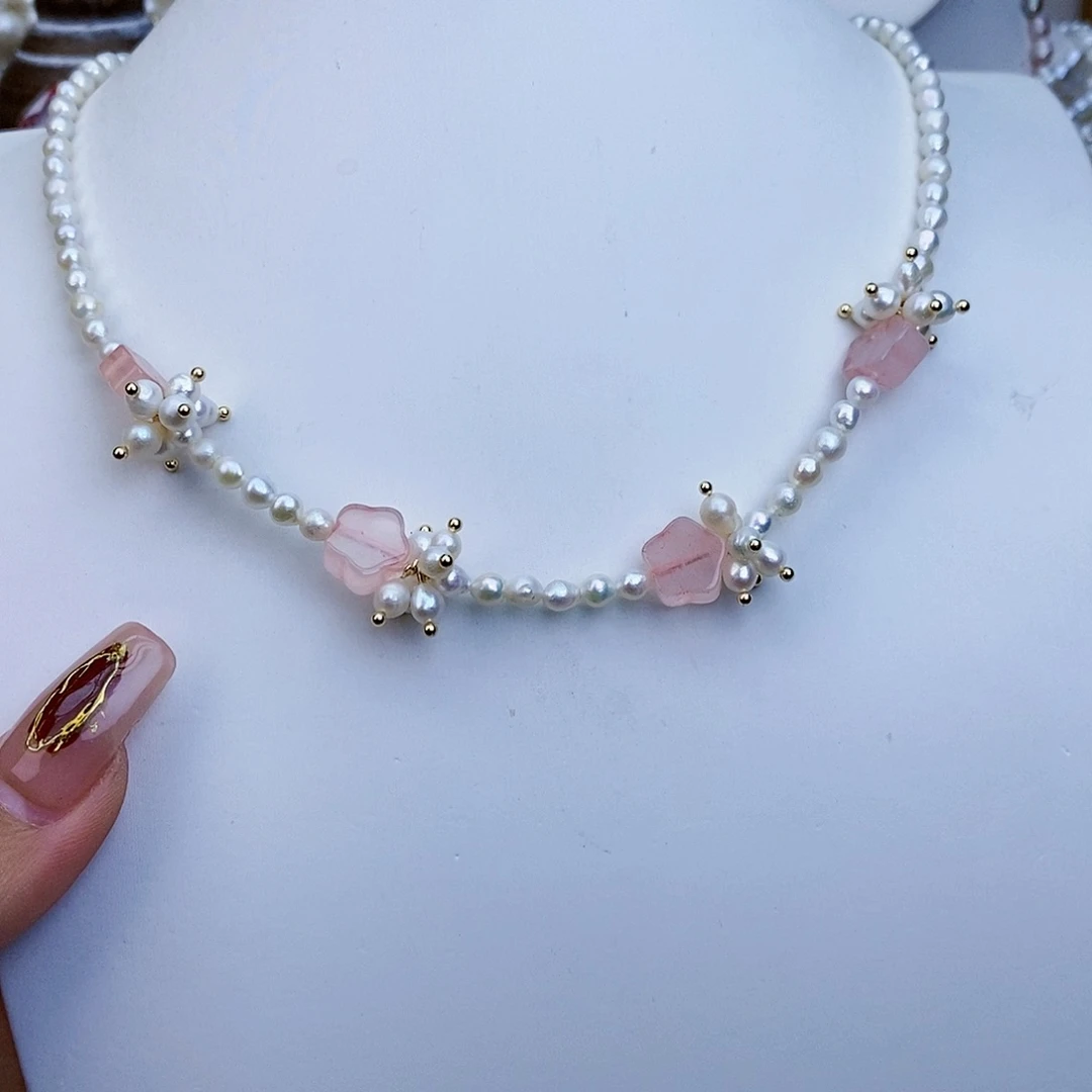 淡水珍珠颈饰银S925镶嵌