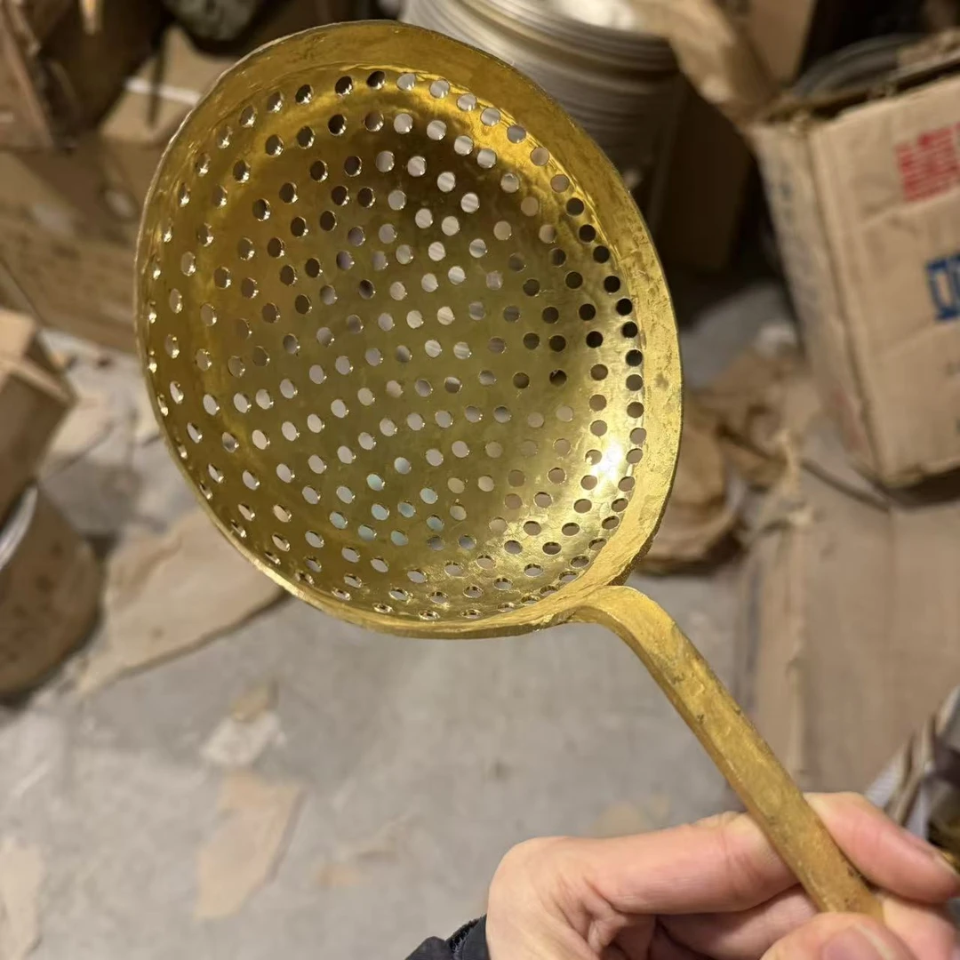 库存手工纯铜漏勺