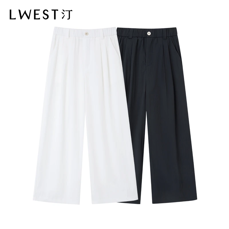 朗文斯汀2025夏装新款宽松松紧腰纯色休闲裤DZMK5205B09953