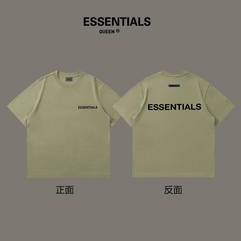 ESSENTIALS QUEEN男士夏季美式复古短袖纯棉重磅宽松情侣印花T恤