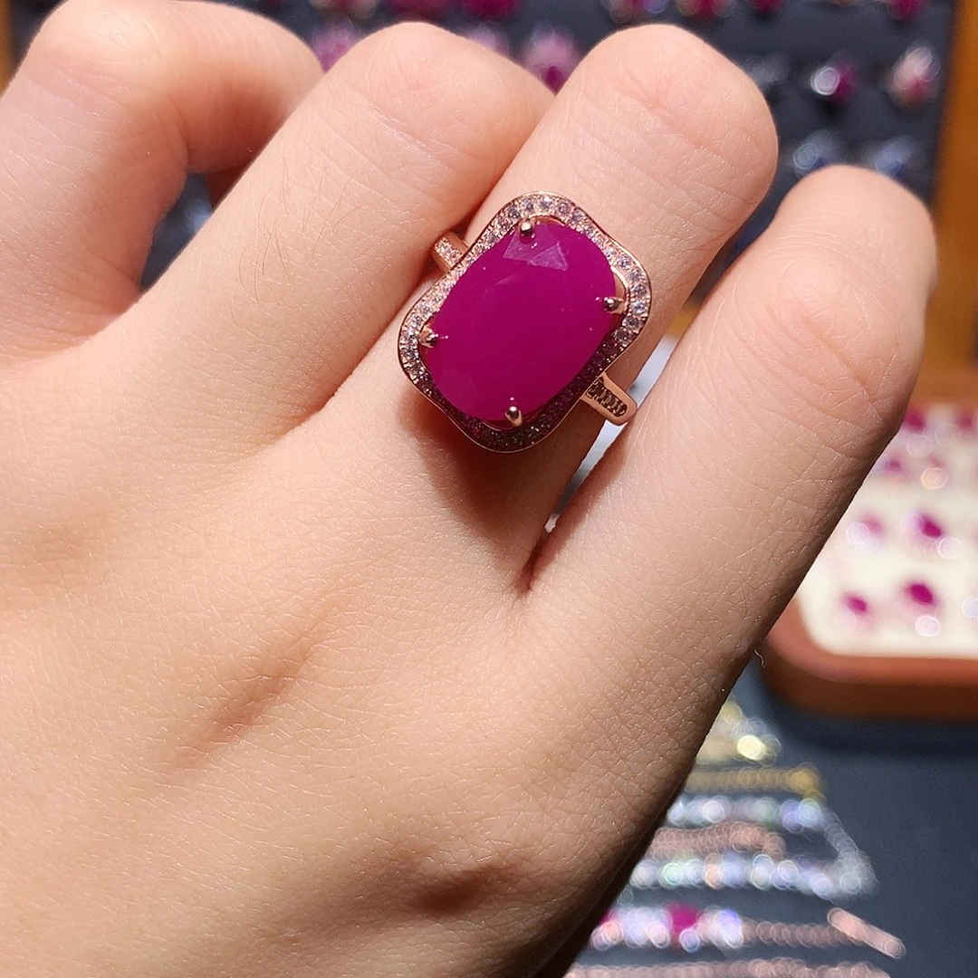 红宝石银S925镶嵌戒指