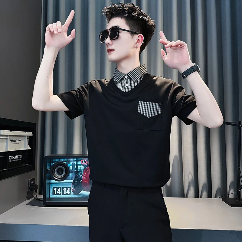 夏季新款男士帅气百搭休闲宽松时尚POLO衫上衣短袖半袖帅气T恤