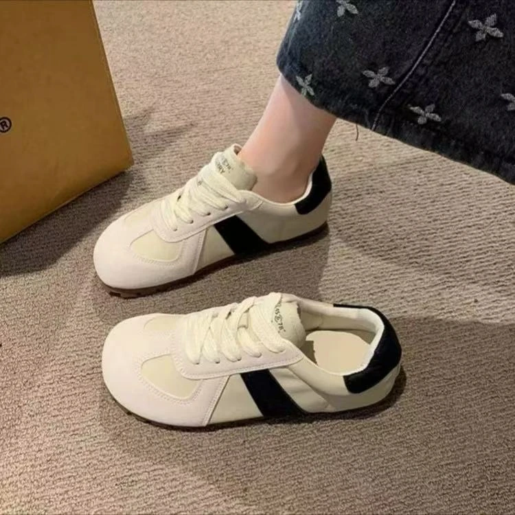 网红系带百搭德训鞋女秋季新款韩版休闲板鞋6601(板鞋)