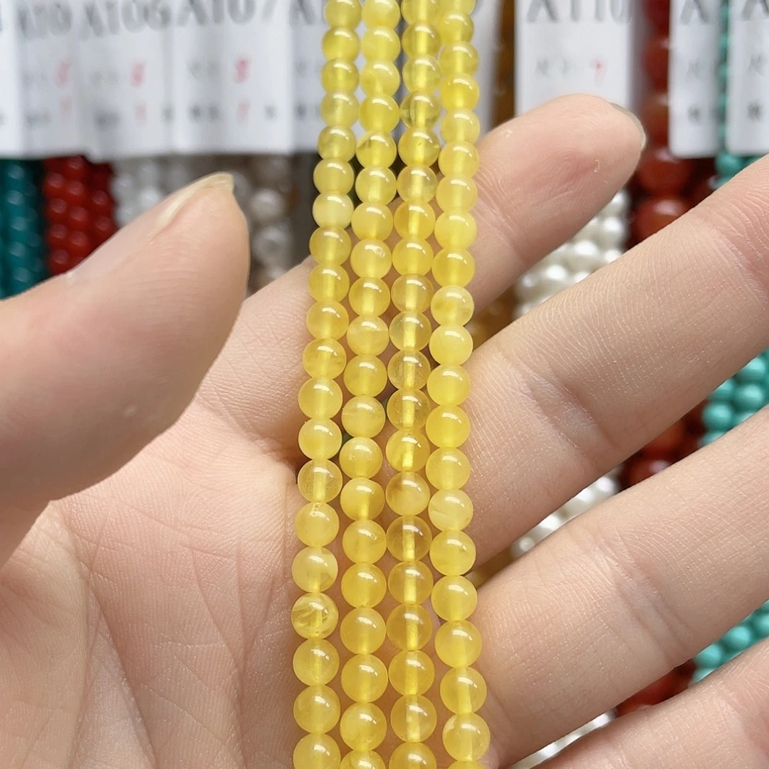 玛瑙/玉髓合金珠宝半成品4➕mm一条