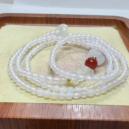 玛瑙/玉髓手串未镶嵌银*，